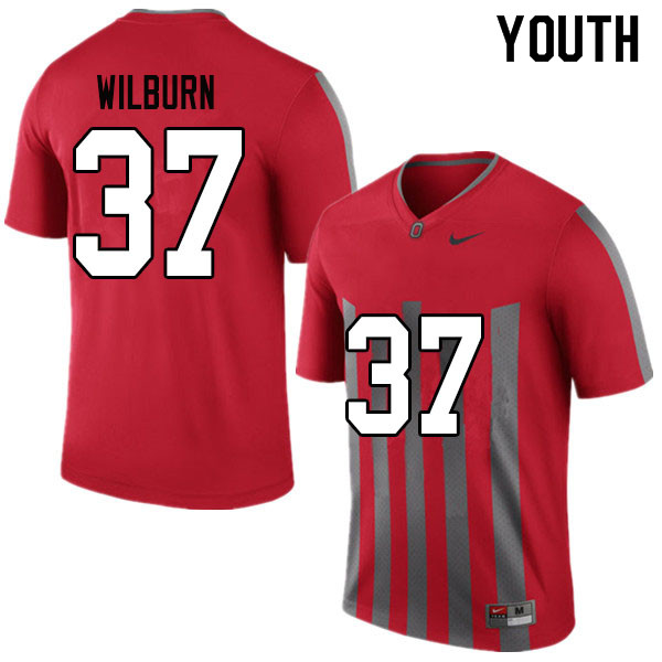 Youth #37 Trayvon Wilburn Ohio State Buckeyes College Football Jerseys Sale-Throwback